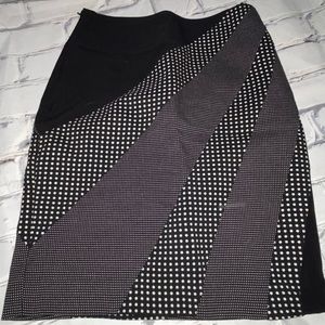 Black and white skirt with multiple prints